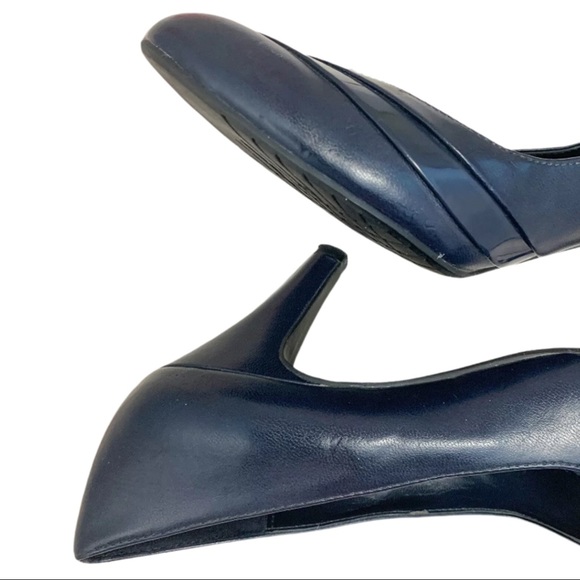 🎀east5th Blue Closed Toe Slip On Vintage Heel 6 - Picture 6 of 13